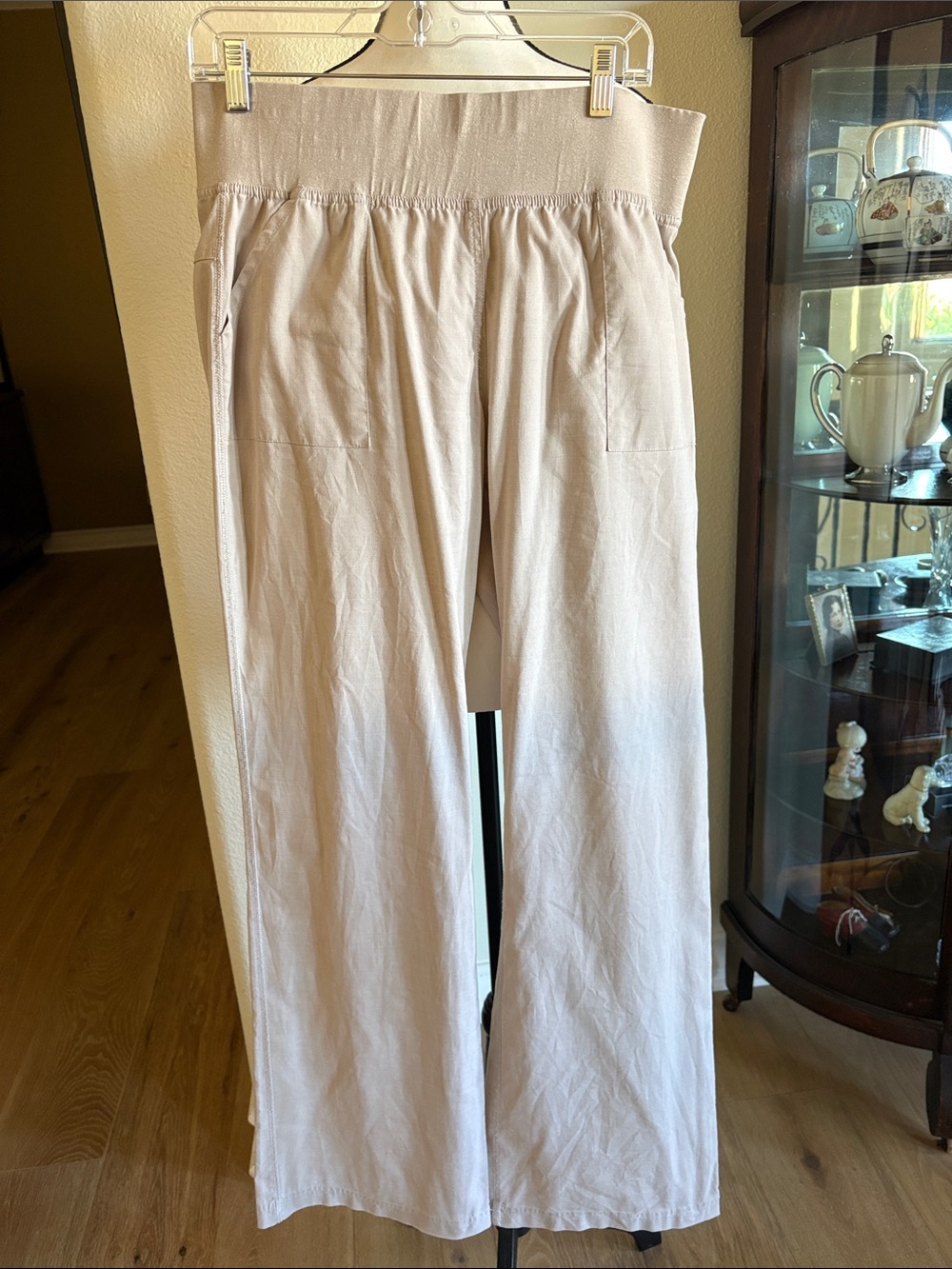 Prana Wide-Leg Pants in Light Beige
